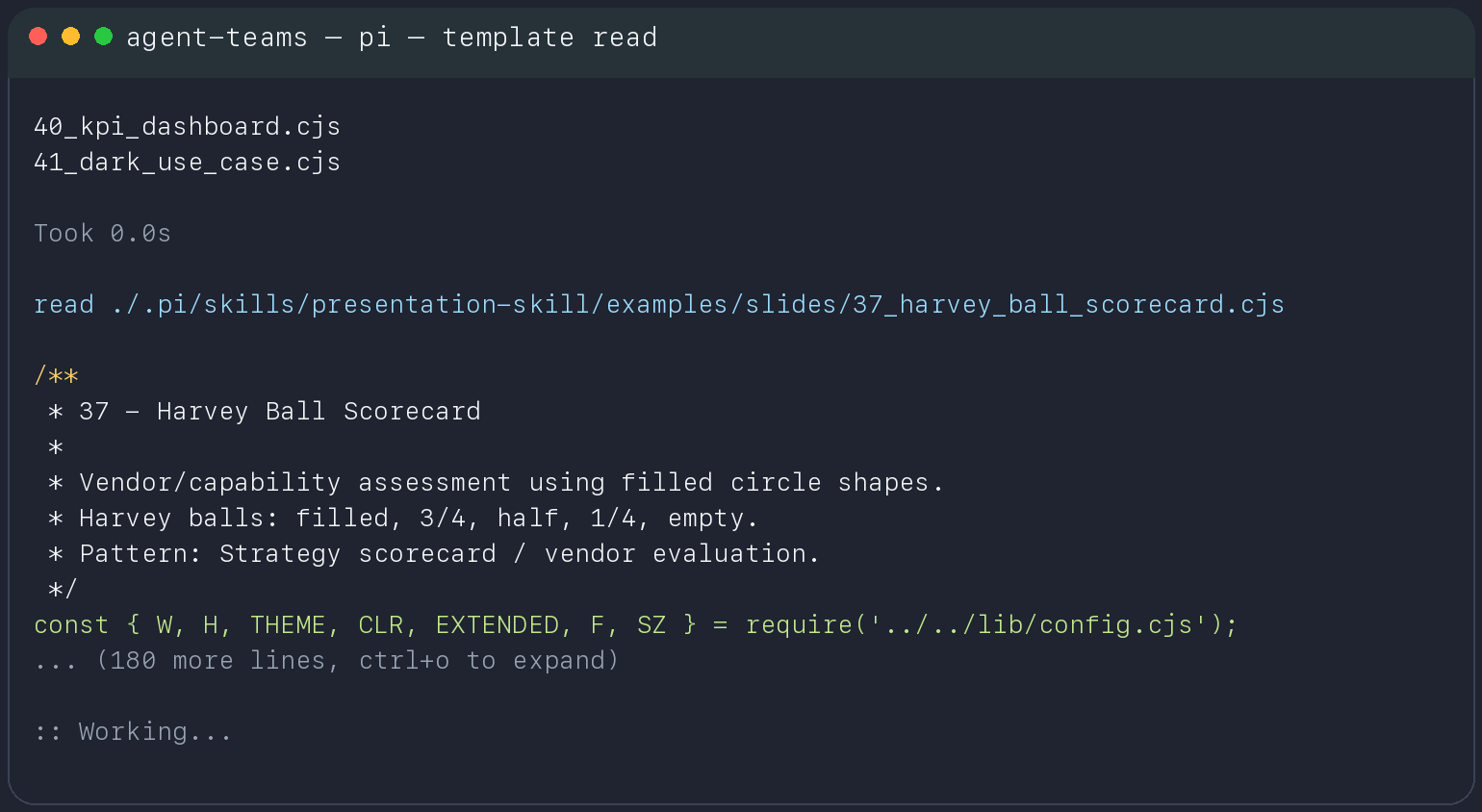 pi reading a concrete slide template