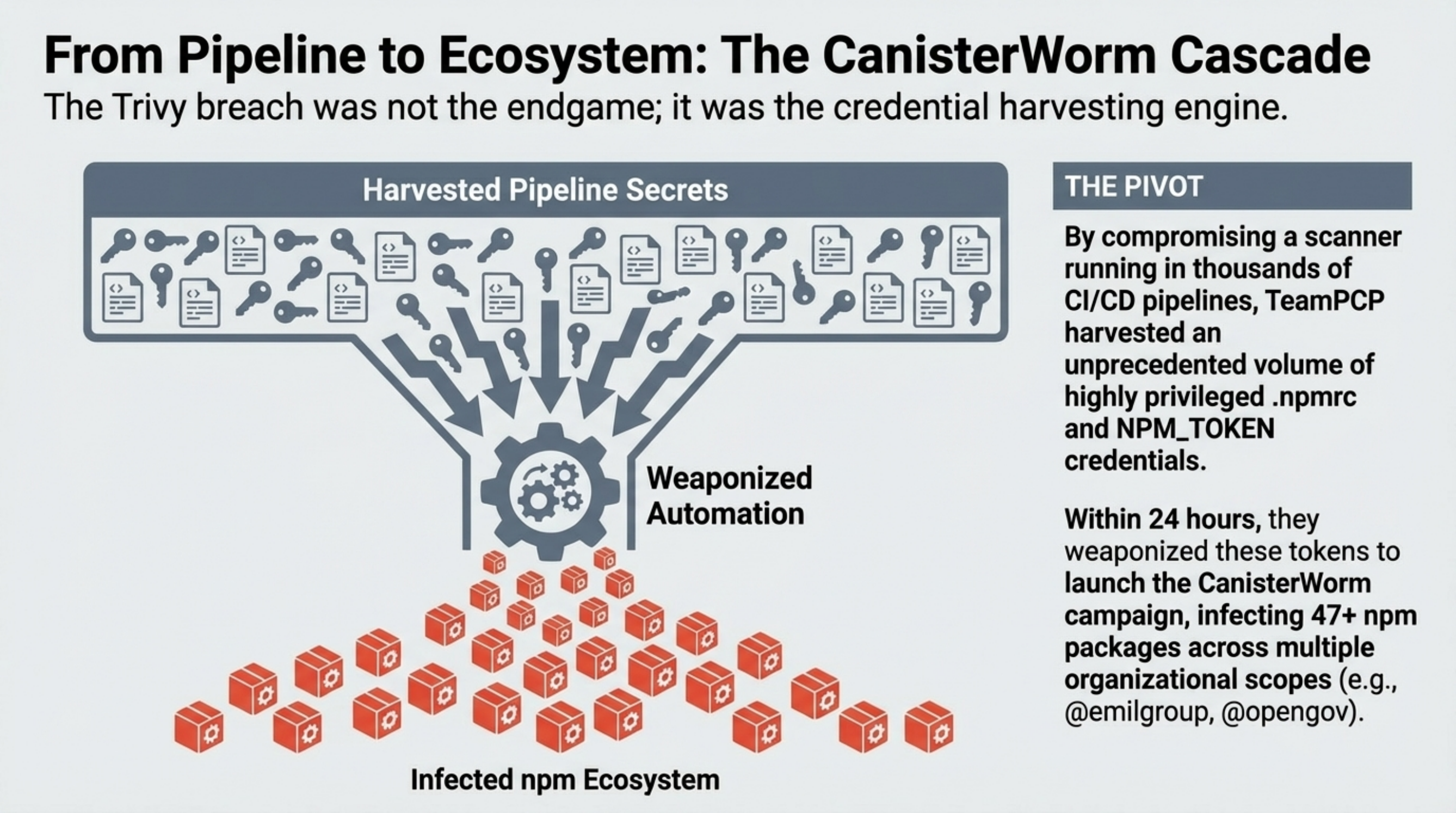 CanisterWorm pivot from CI to npm ecosystem spread